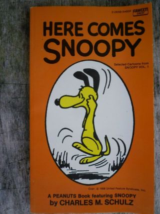 Vintage - Here Comes Snoopy 1958 Paperback Book - Peanuts - Charles Schulz