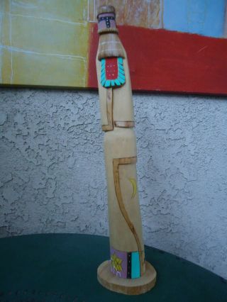 Native American Shalako Carving Handmade Navajo Acoma Signed By Shawn Dawes 1993