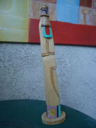 Native American Shalako Carving Handmade Navajo Acoma signed by Shawn Dawes 1993 2