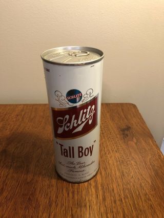Vintage Schlitz Tall Boy Steel Beer Can 3/4 Quart Tab Intact Rare