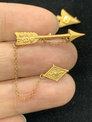 Vintage 10K Gold Pi Beta Phi ΠΒΦ Sorority Arrow Badge And One More 2