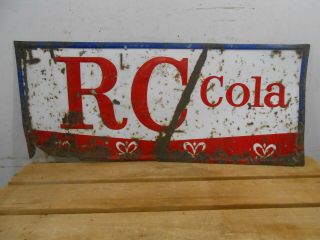 Vintage Royal Crown Rc Cola 29 " X 12 " Soda Bottle Tin Sign