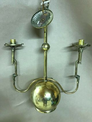 Antique Double Coleman Lamp And Stove Company Hanging Gas Pressure Lamp Brass