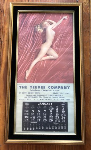 Rare Vintage 1953 Marilyn Monroe Wrinkle Tom Kelley Pin Up Calendar