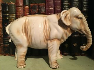 Antique Rudolstadt Volkstedt Ernst Bohne Sohne Ivory Elephant Figurine