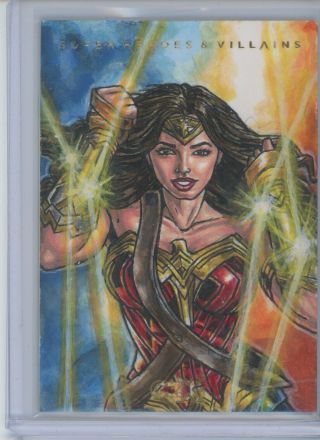 Cryptozoic Dc Heroes & Villain Czx Wonder Woman Sketch 1/1 Angelo De Capua