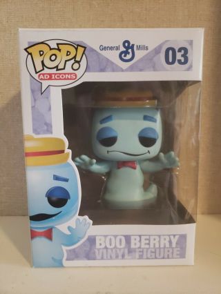 Funko Pop Ad Icons Boo Berry 03 Vaulted Very Rare W/hard Shell Pop Protector