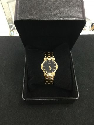 Authentic Swiss Made Gucci 3400m Black Dial Gold Plated Mens Watch