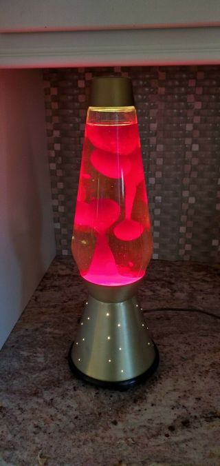 Vintage Mid - Century 1970s Red Lava Lamp With Starlite Base