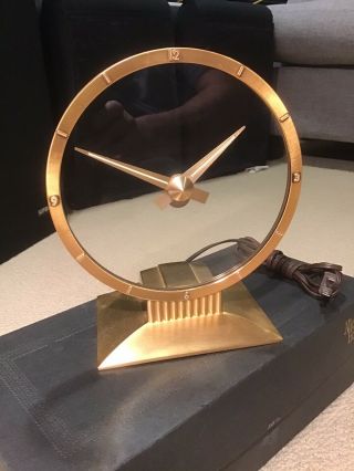 Vintage Jefferson Golden Hour Electric Art Deco Mystery Clock Great