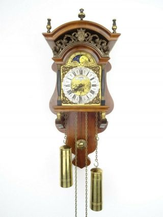 Dutch Sallander Vintage Wall Clock Moonphase 8 Day Repair (warmink Wuba Era)