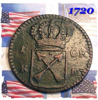 Authentic 1720 1 Ore Arrows Hudson Fur Trade Colonial Revolutionary War Coin
