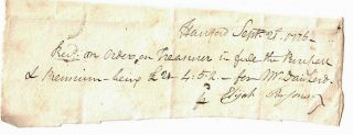 American Revolutionary War Promissory Note Dated 1776 Minuteman April 1775 Good