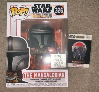 D23 Expo 2019 Exclusive Star Wars The Mandalorian Funko Pop And Pin