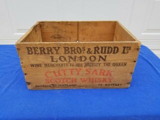 Vintage Cutty Sark Scotch Whiskey Wooden Crate / Box Berry Bros York 3