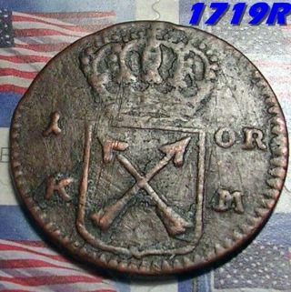 Authentic 1719 1 Ore Arrows Hudson Fur Trade Colonial Revolutionary War Coin
