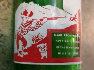 Vintage Advertising Mountain Dew Hillbilly Green Glass Soda Pop Bottle