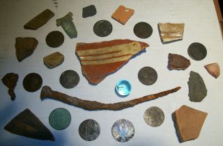 Artifacts Found Near Historic Philadelphia - Old Colonial Coins
