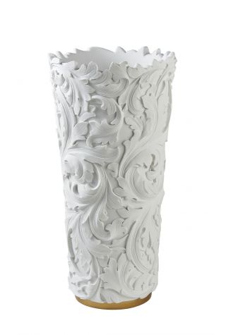 15.  75 - Inch Alba White/gold Deco Vase