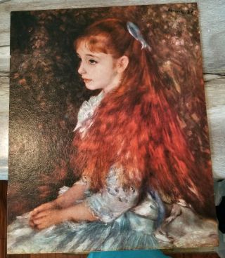 Vtg Little Irene Art Print Lithograph By Pierre - Auguste Renoir Redhead 16x20