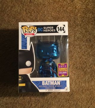 Blue Chrome Batman Sdcc 2017 Funko Pop Extremely Rare