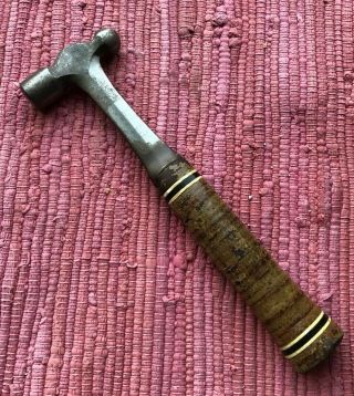 Vintage Estwing Stacked Leather Handle 8 Oz.  Ball Peen Hammer