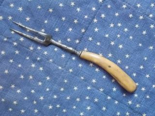 Revolutionary War Era Bone Handle Two Tine Fork.  18th Early 19th Century