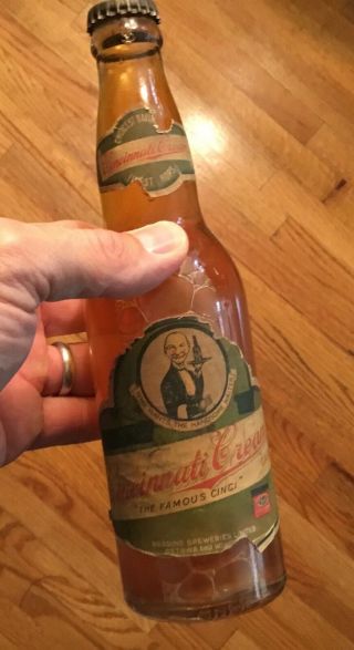 Old Cincinnati Cream Beer Bottle Handsome Waiter Canada Buffalo Brading Brewery 2