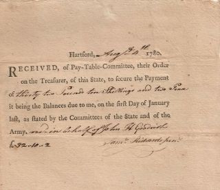 Revolutionary War Pay For A Soldier In The Army Battle Bunker Hill 1780
