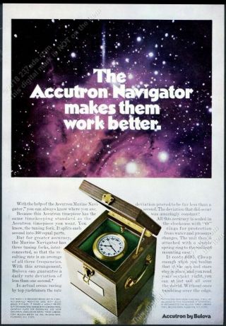 1968 Bulova Accutron Marine Navigator Watch Photo Vintage Print Ad