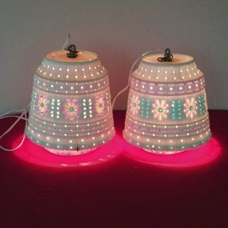 Vintage Lawnware Light Lamp Multi - Color Mcm Camper Patio Christmas Lights