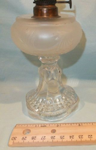 1880 - 1900 Complete frosted Miniature Oil Lamp 3