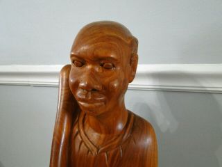 Vintage Carved Wood African Figure Statue Wooden Man Statue 37 1/2 " Tall