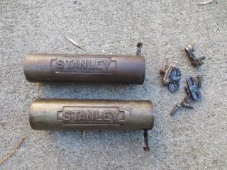Antique Stanley Cast Iron Miter Box Parts - Solid Brass Saw Guides