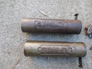 Antique Stanley Cast Iron Miter Box Parts - Solid Brass Saw Guides 2