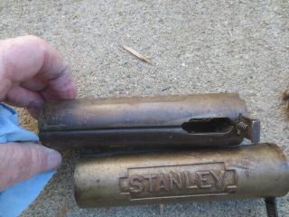 Antique Stanley Cast Iron Miter Box Parts - Solid Brass Saw Guides 3