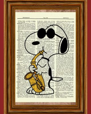 Snoopy Charlie Brown Dictionary Art Print Picture Poster Peanuts Shades " Music