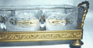 Vintage Brass Frame and Clear Etched Glass Lidded Box.  Jewelry,  Trinket 3