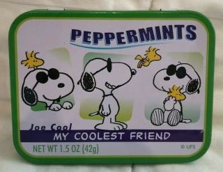 Snoopy Joe Cool & Woodstock Peanuts Peppermint Tin My Coolest Friend Cute