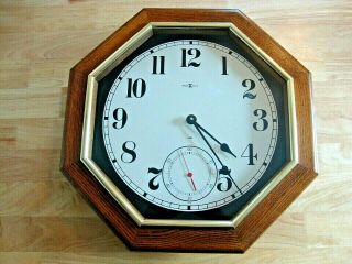 Vintage Clock Howard Miller Large 20x20 Solid Oak Wall Clock