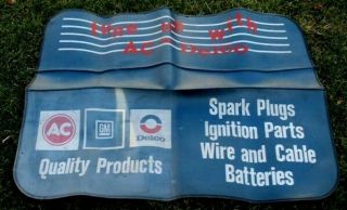 Vintage Gm Ac Delco Battery Fender Cover Promo Auto Buick Pontiac Olds
