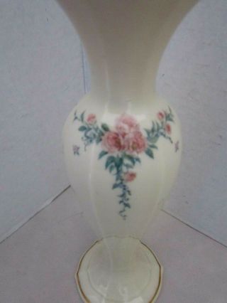 Lenox Petite Rose Bud Vase Ivory Floral Design Gold Rim 8 