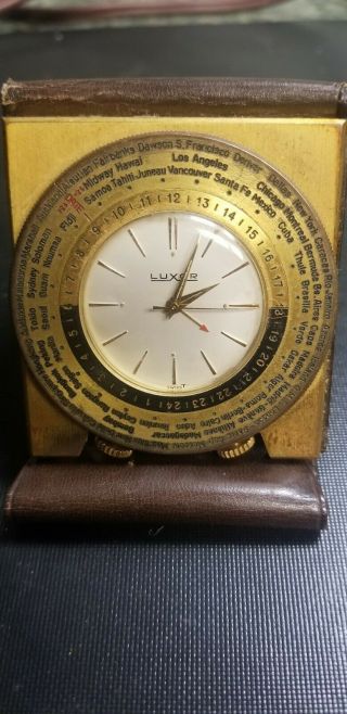 Vintage Luxor Swiss World Alarm Travel Clock 15 J