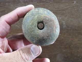Large Pre - Columbian Stone Bead,  Meso/south America,  X Beutell,  Diameter 2 1/2 In