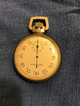 Old Antique Stopwatch Pocket Watch Elgin Illinois Watch Company Great
