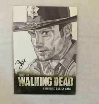 Cryptozoic The Walking Dead Season 2 Rick 1/1 Sketch Card Robert Hendrickson