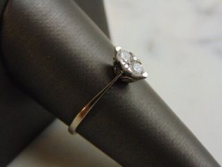 Womens Vintage Estate 14K White Gold Diamond Ring 1.  9g E2978 2