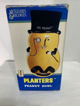 Planters Mr.  Peanut Ceramic Bowl Dish Food Tray 1990 Benjamin Medwin