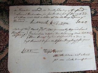 Continental Army Era Grafton Massachusetts Pay Receipt Dr Timothy Darling 1775