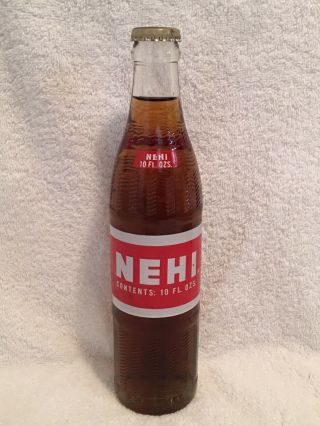 Full 10oz Nehi Ginger Ale Red And White Acl Soda Bottle